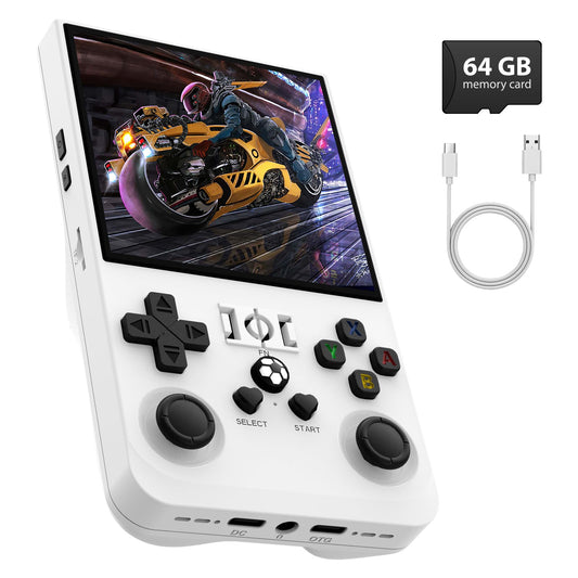 4.0" Handheld Retro Gaming Console, 64GB Classic Games, 30+ Emulators, Portable Game Console, White | Turbo Console Gaming Console