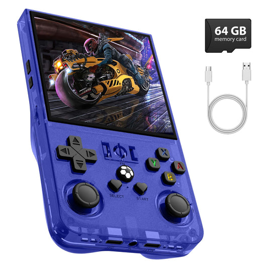 4.0-Inch Handheld Retro Gaming Console with 64GB Classic Games, Supports 30+ Simulators, Blue | Turbo Console Gaming Console